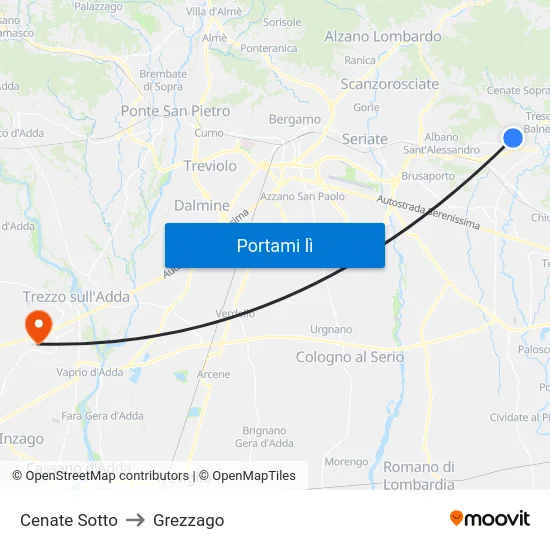 Cenate Sotto to Grezzago map