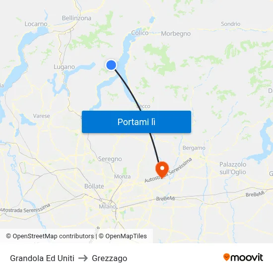 Grandola Ed Uniti to Grezzago map