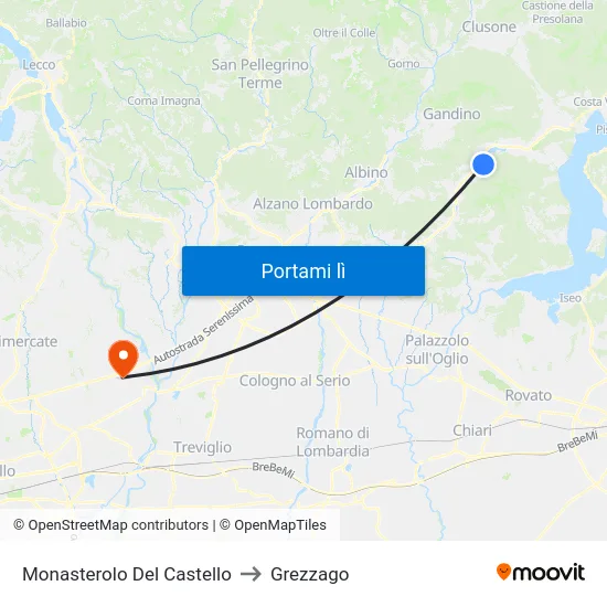 Monasterolo Del Castello to Grezzago map