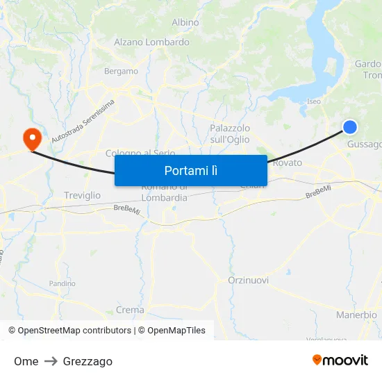 Ome to Grezzago map