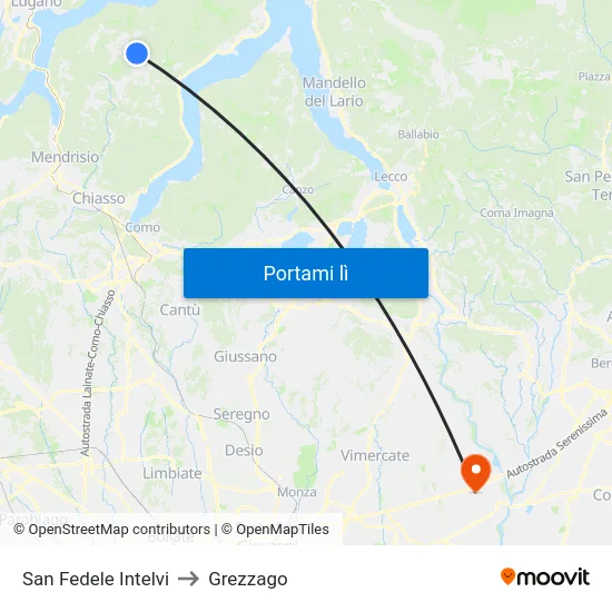 San Fedele Intelvi to Grezzago map