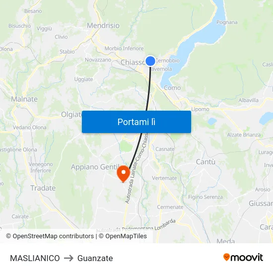 MASLIANICO to Guanzate map