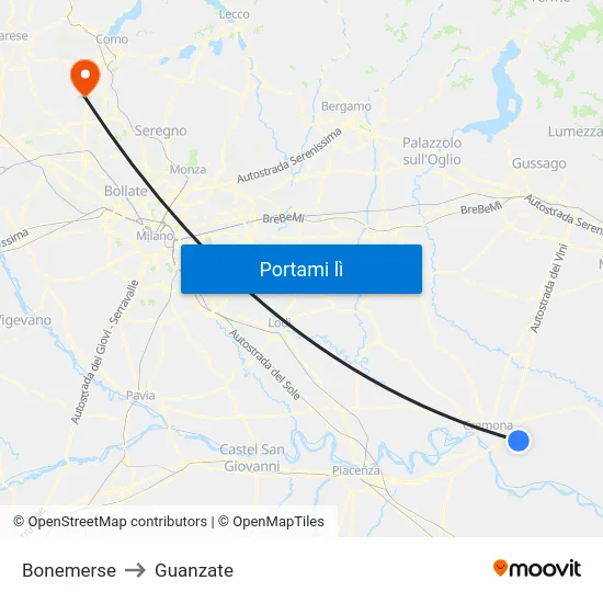 Bonemerse to Guanzate map