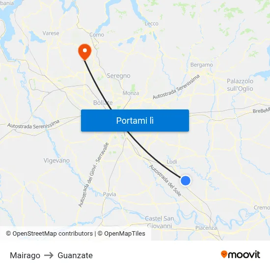 Mairago to Guanzate map