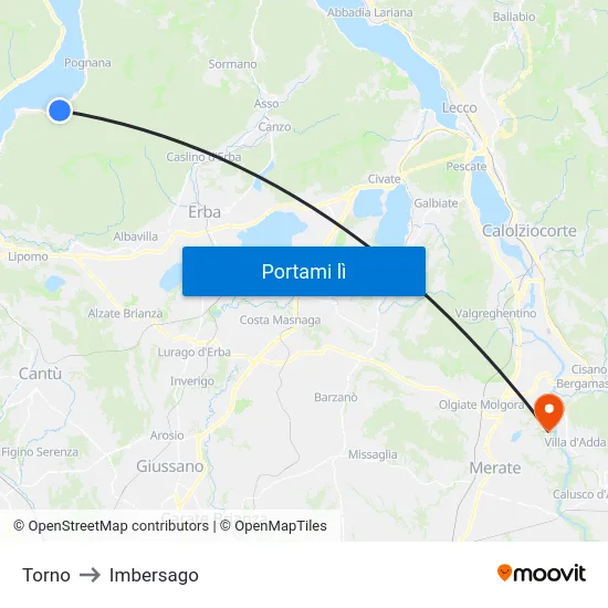 Torno to Imbersago map