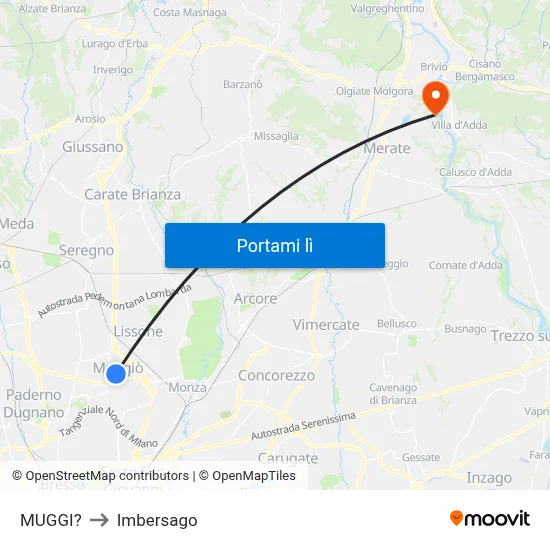 MUGGI? to Imbersago map