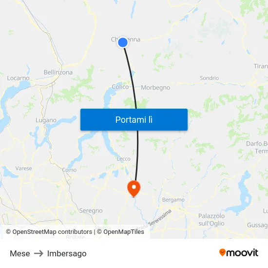 Mese to Imbersago map