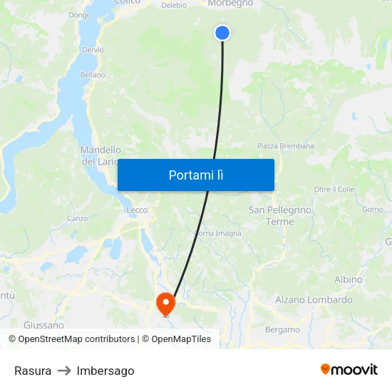 Rasura to Imbersago map