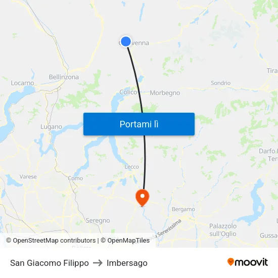 San Giacomo Filippo to Imbersago map