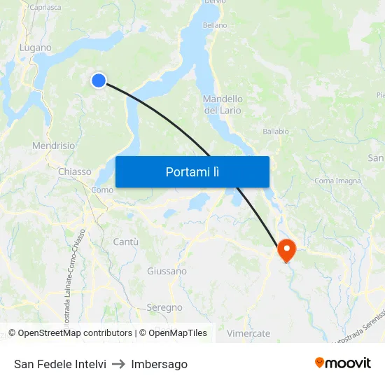 San Fedele Intelvi to Imbersago map