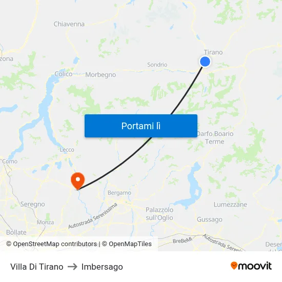 Villa Di Tirano to Imbersago map