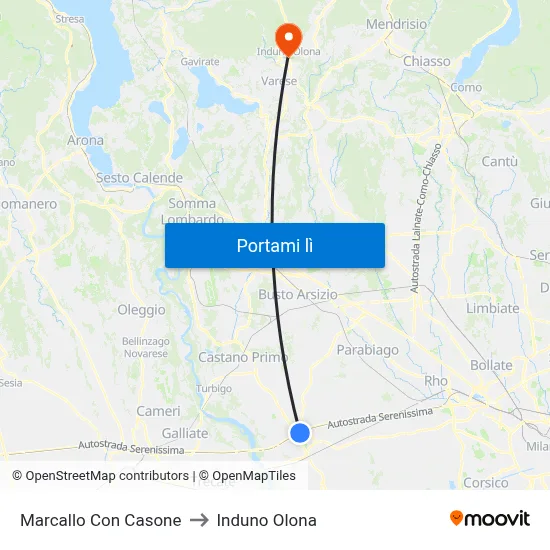 Marcallo Con Casone to Induno Olona map