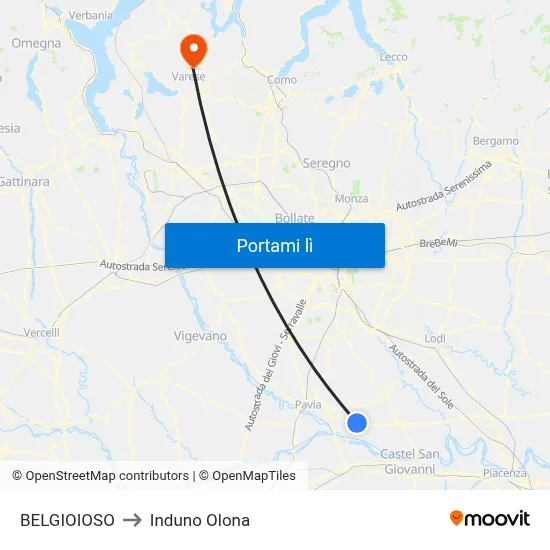 BELGIOIOSO to Induno Olona map