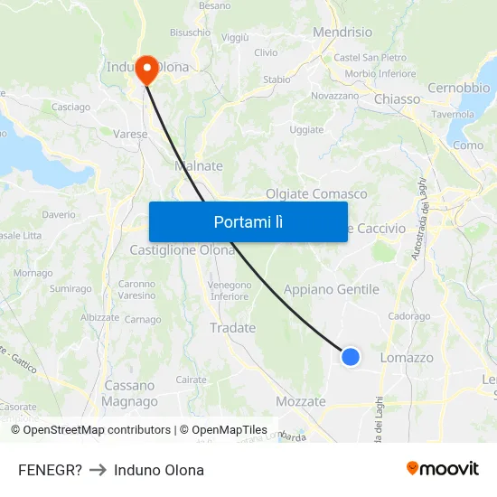 FENEGR? to Induno Olona map