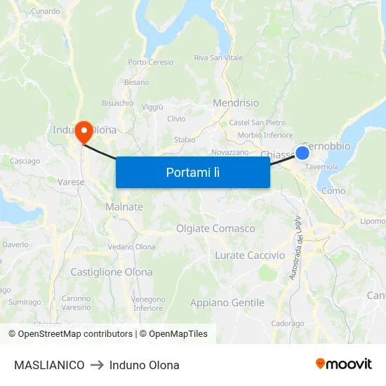 MASLIANICO to Induno Olona map