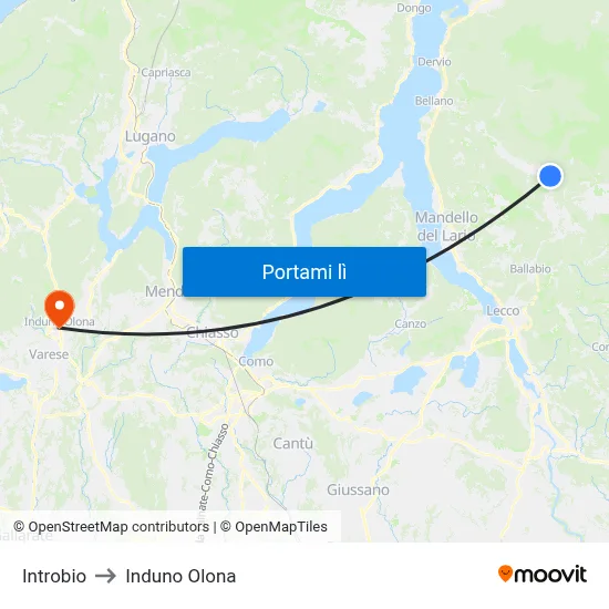 Introbio to Induno Olona map