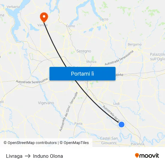 Livraga to Induno Olona map