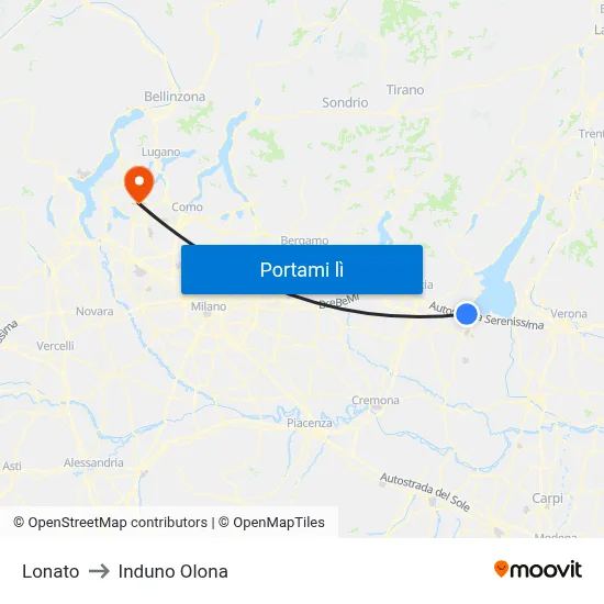 Lonato to Induno Olona map