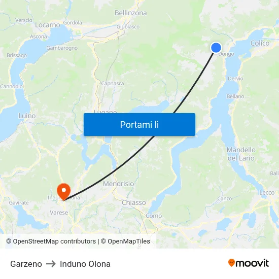 Garzeno to Induno Olona map
