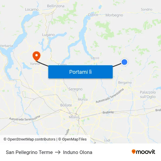 San Pellegrino Terme to Induno Olona map