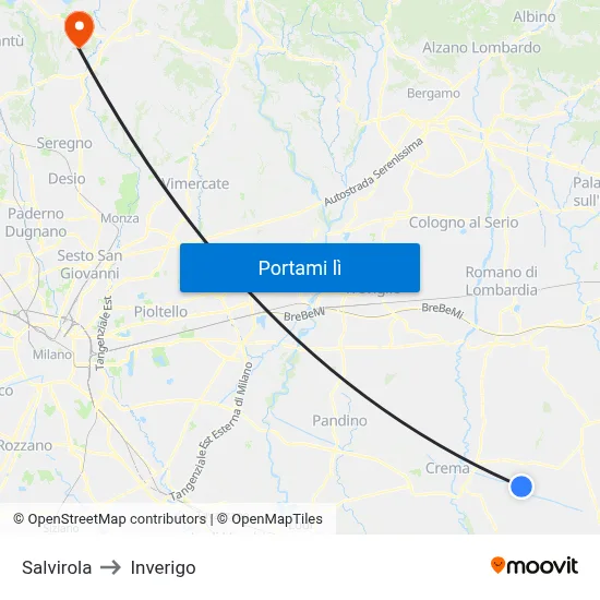 Salvirola to Inverigo map