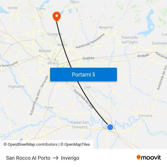 San Rocco Al Porto to Inverigo map