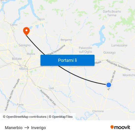 Manerbio to Inverigo map