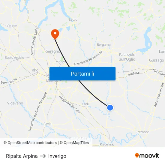 Ripalta Arpina to Inverigo map