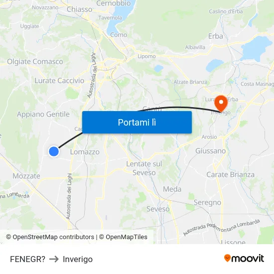 FENEGR? to Inverigo map
