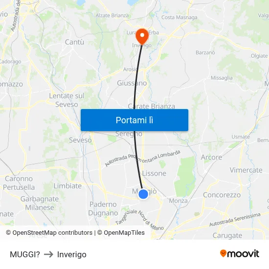 MUGGI? to Inverigo map
