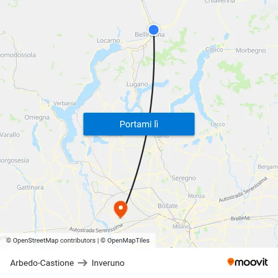 Arbedo-Castione to Inveruno map