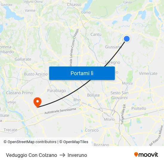 Veduggio Con Colzano to Inveruno map