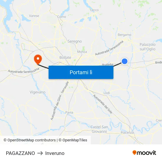 PAGAZZANO to Inveruno map