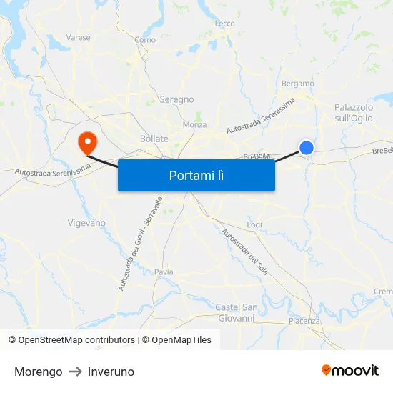 Morengo to Inveruno map