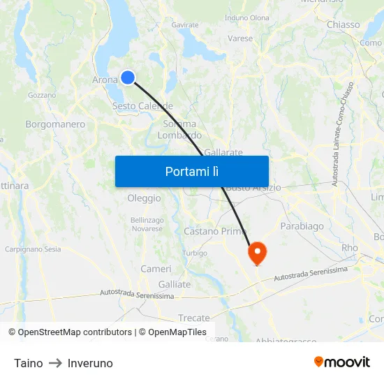 Taino to Inveruno map
