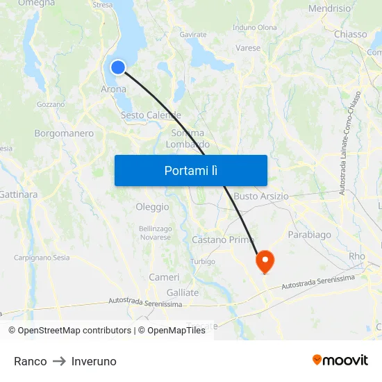 Ranco to Inveruno map