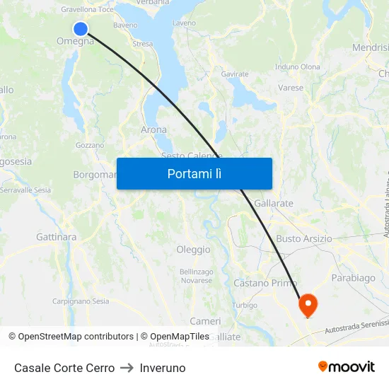 Casale Corte Cerro to Inveruno map