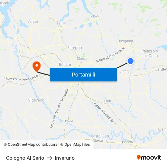 Cologno Al Serio to Inveruno map