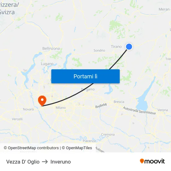 Vezza D' Oglio to Inveruno map