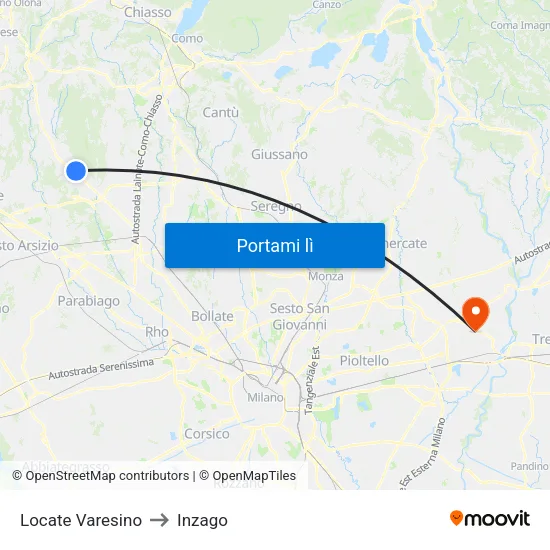 Locate Varesino to Inzago map