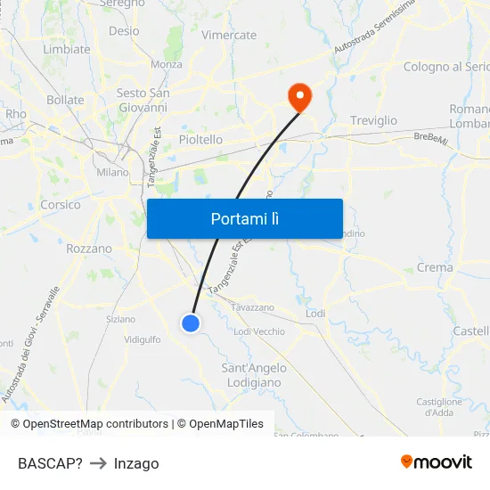 BASCAP? to Inzago map