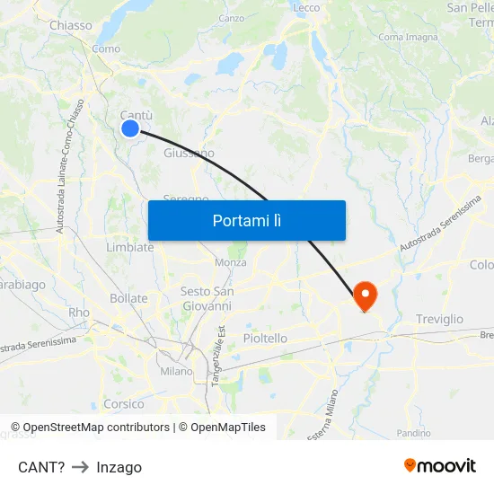 CANT? to Inzago map