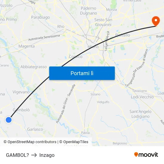 GAMBOL? to Inzago map