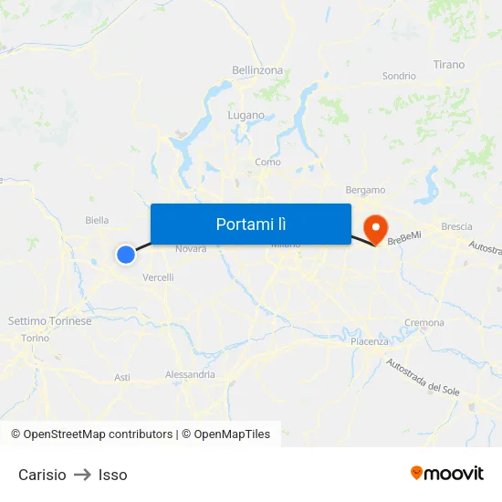 Carisio to Isso map