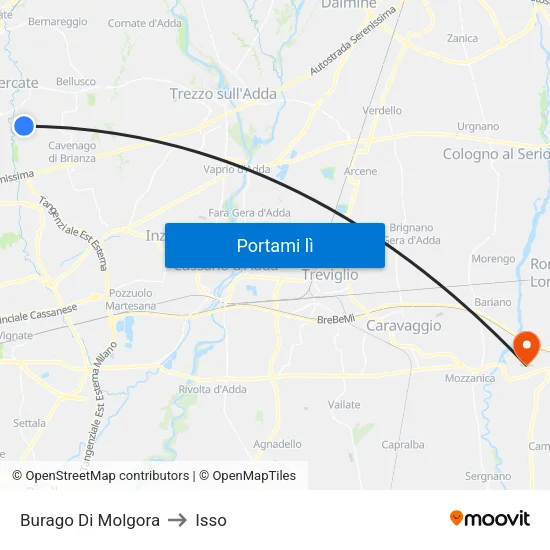 Burago Di Molgora to Isso map