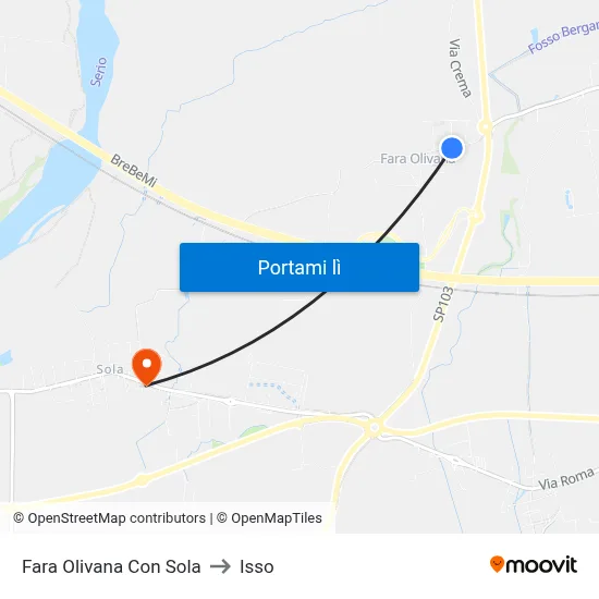 Fara Olivana Con Sola to Isso map