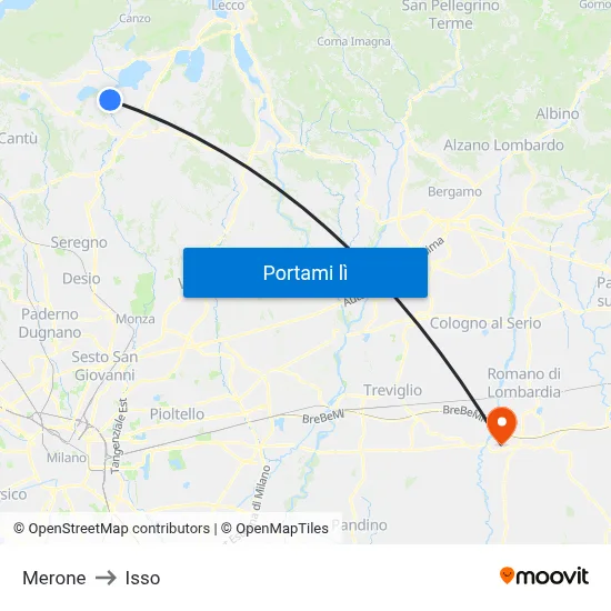 Merone to Isso map