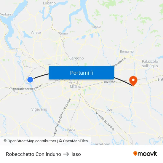 Robecchetto Con Induno to Isso map
