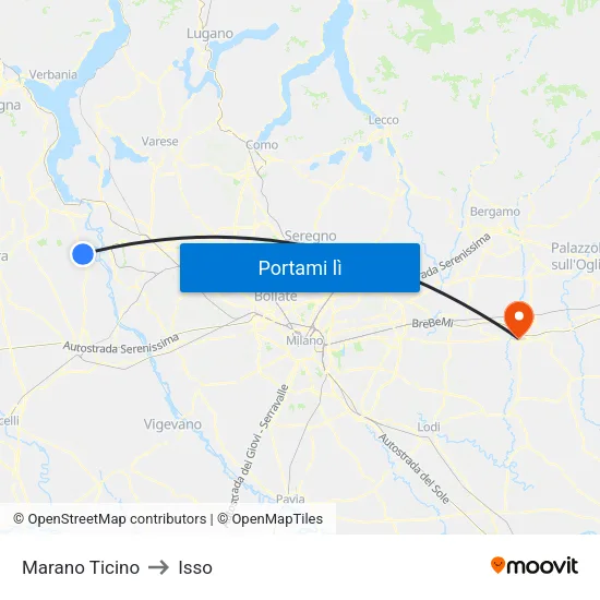 Marano Ticino to Isso map