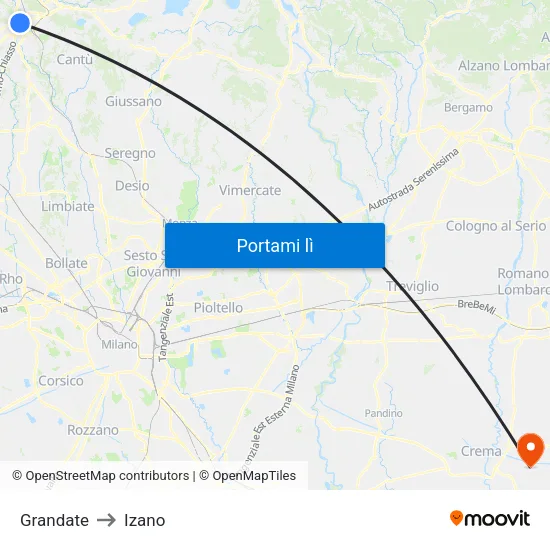 Grandate to Izano map